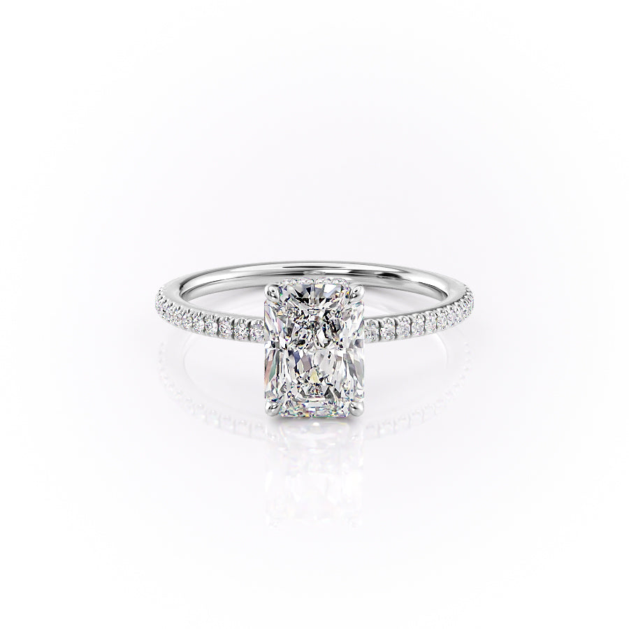 The Pave Margot Set With A 1.5 Carat Radiant Lab Diamond