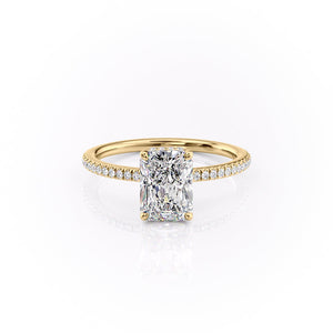 The Pave Margot Set With A 1.5 Carat Radiant Lab Diamond