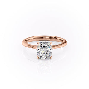The Katelyn Set With A 2.5 Carat Elongated Cushion Lab Diamond