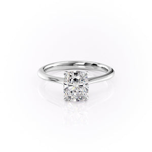 The Katelyn Set With A 2.5 Carat Elongated Cushion Lab Diamond