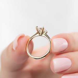 The Katelyn Set With A 2 Carat Elongated Cushion Lab Diamond