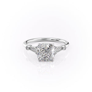 The Stephanie Set With A 1 Carat Cushion Lab Diamond
