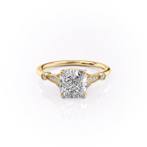 The Stephanie Set With A Cushion Lab Diamond