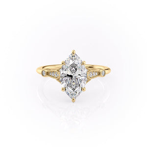 The Stephanie Set With A Marquise Lab Diamond