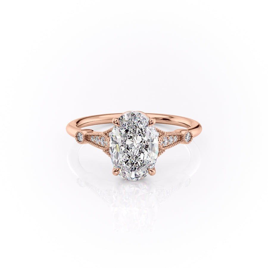 The Stephanie Set With A 1 Carat Oval Moissanite
