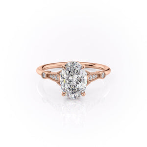 The Stephanie Set With A 1 Carat Oval Moissanite