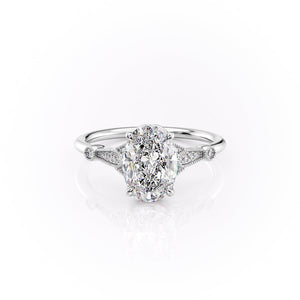 The Stephanie Set With A 1.5 Carat Oval Moissanite