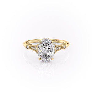 The Stephanie Set With A 1 Carat Oval Lab Diamond