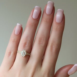 The Stephanie Set With A 1 Carat Oval Lab Diamond
