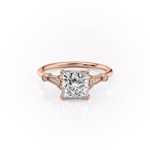 The Stephanie Set With A 1 Carat Princess Lab Diamond