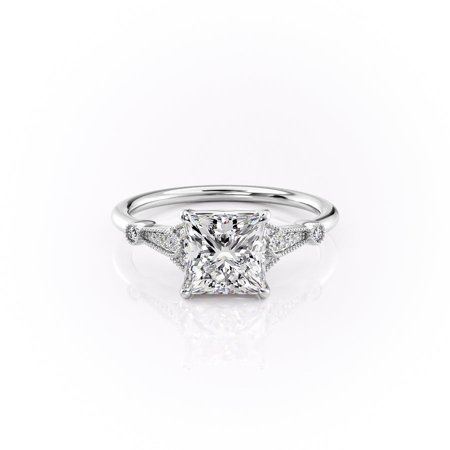 The Stephanie Set With A Princess Moissanite