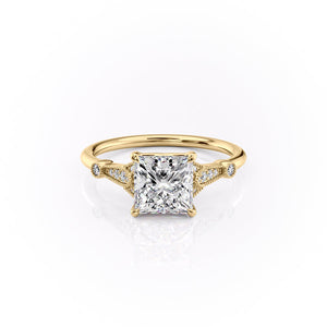 The Stephanie Set With A 1.5 Carat Princess Moissanite