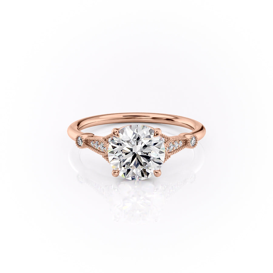 The Stephanie Set With A 1.5 Carat Round Moissanite
