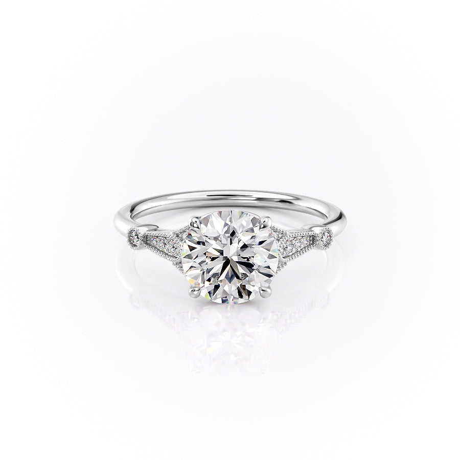 The Stephanie Set With A 1 Carat Round Moissanite
