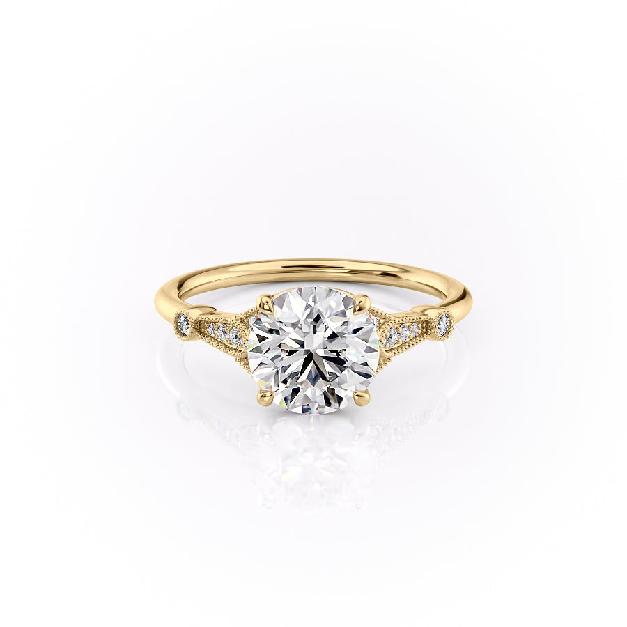 The Stephanie Set With A 1.5 Carat Round Moissanite