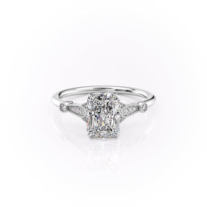 The Stephanie Set With A 1.5 Carat Radiant Moissanite