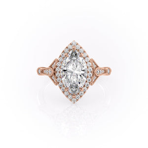 The Halo Stephanie Set With A 2 Carat Marquise Moissanite
