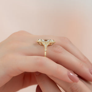 The Halo Stephanie Set With A 2 Carat Marquise Lab Diamond