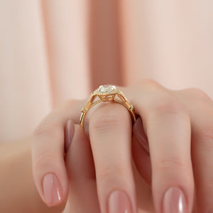 The Halo Stephanie Set With A 2 Carat Marquise Lab Diamond