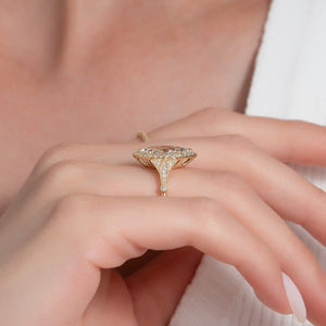 The Halo Stephanie Set With A 2 Carat Marquise Lab Diamond