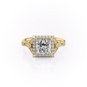The Halo Stephanie Set With A 1 Carat Princess Lab Diamond