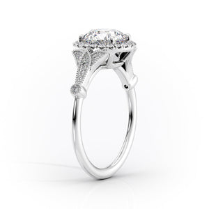 The Halo Stephanie Set With A 4.5 Carat Princess Moissanite