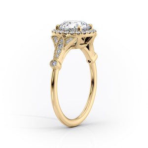 The Halo Stephanie Set With A 3.5 Carat Princess Moissanite