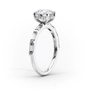 The Hailey Set With A 4.5 Carat Radiant Moissanite