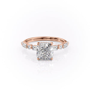 The Patricia Set With A 4.5 Carat Cushion Moissanite