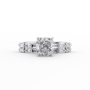 The Patricia Set With A 3 Carat Cushion Lab Diamond