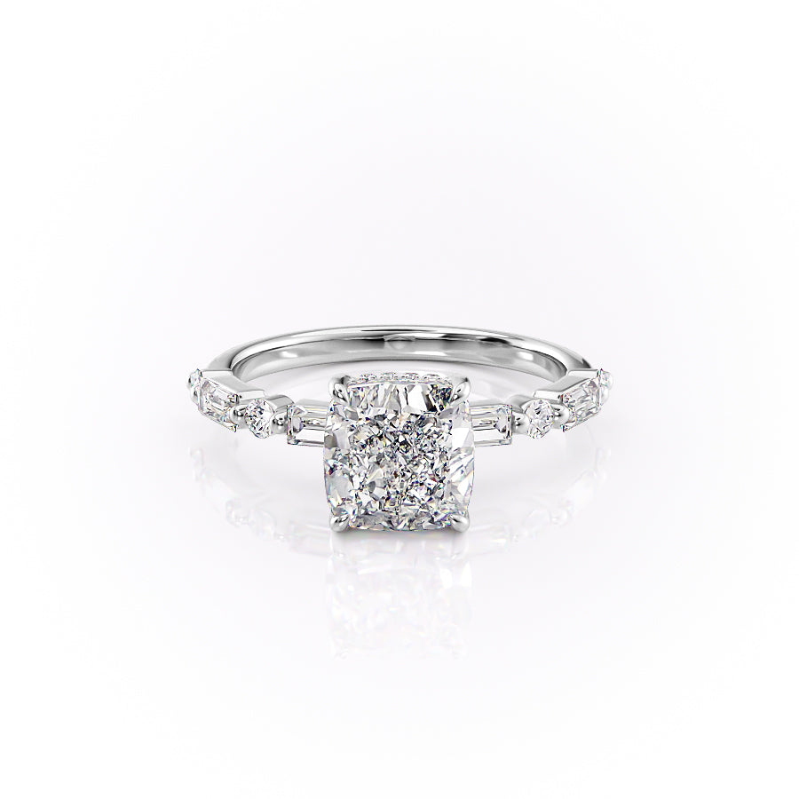The Patricia Set With A 1.5 Carat Cushion Moissanite