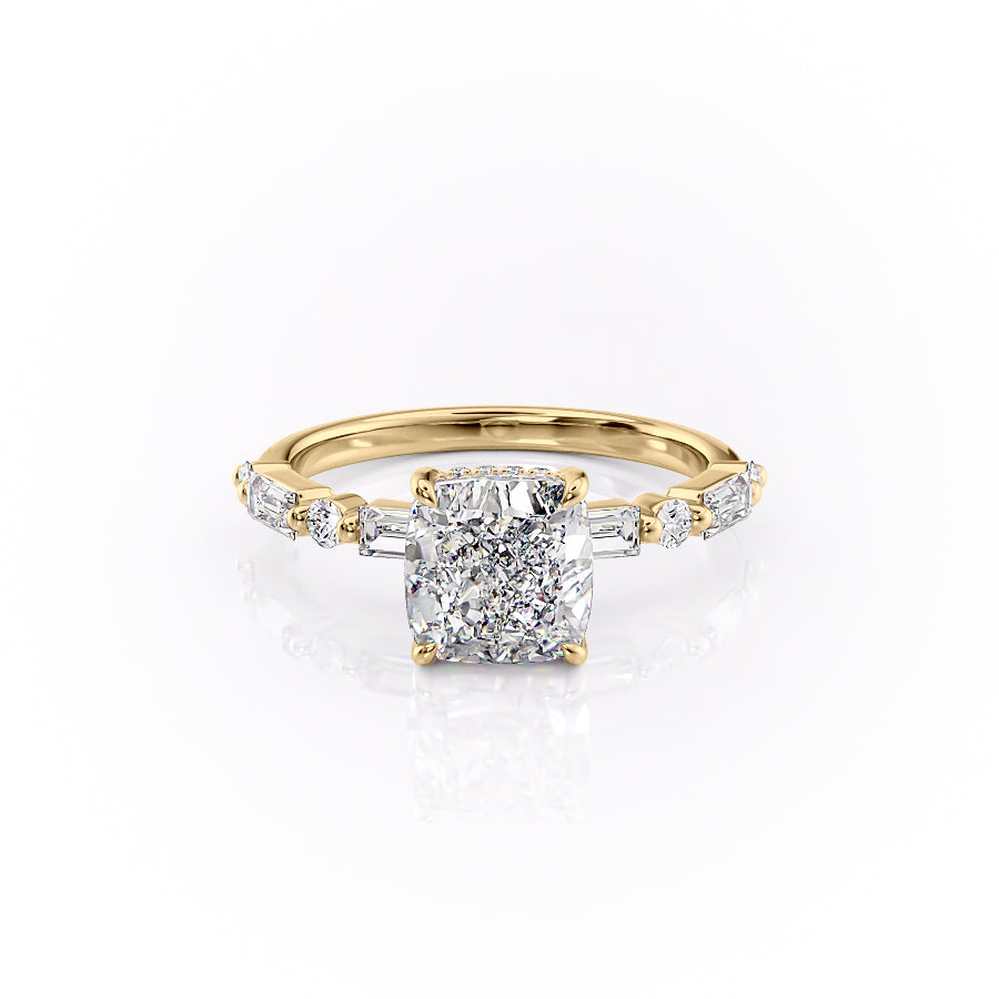 The Patricia Set With A 4.5 Carat Cushion Moissanite