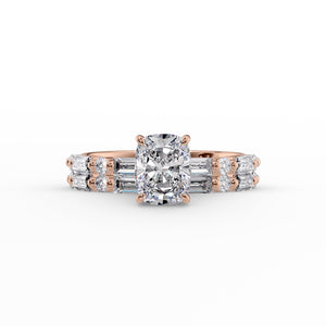The Patricia Set With A 2 Carat Elongated Cushion Lab Diamond