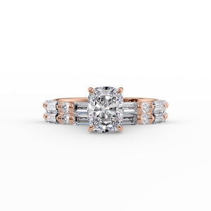 The Patricia Set With A 4.5 Carat Elongated Cushion Moissanite