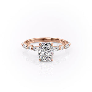 The Patricia Set With A 3 Carat Elongated Cushion Lab Diamond