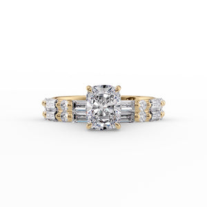 The Patricia Set With A 2 Carat Elongated Cushion Moissanite