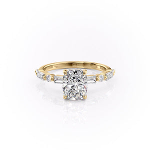 The Patricia Set With A 2 Carat Elongated Cushion Lab Diamond