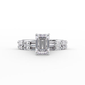 The Patricia Set With A 2.5 Carat Emerald Moissanite
