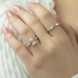 The Patricia Set With A 2 Carat Emerald Lab Diamond
