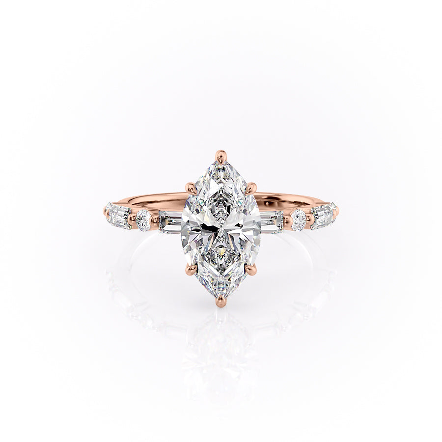 The Patricia Set With A 1 Carat Marquise Lab Diamond