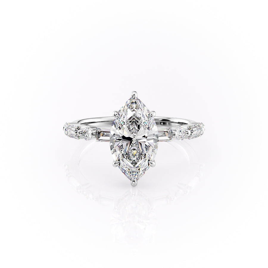 The Patricia Set With A 1 Carat Marquise Moissanite