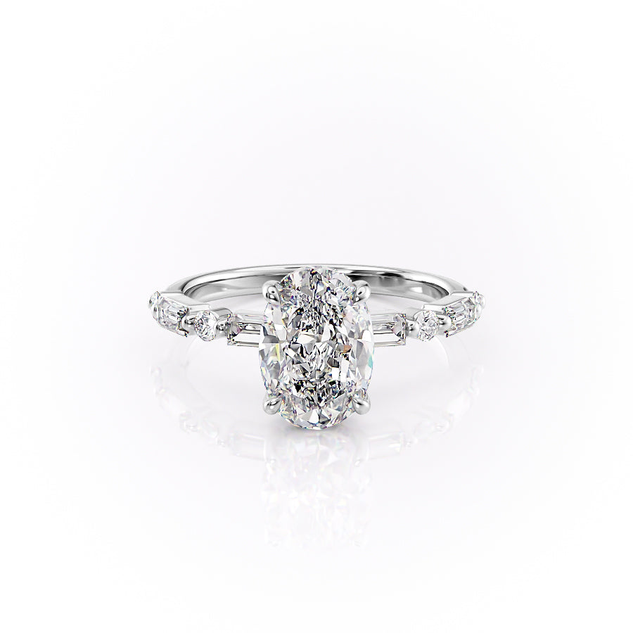 The Patricia Set With A 1 Carat Oval Lab Diamond