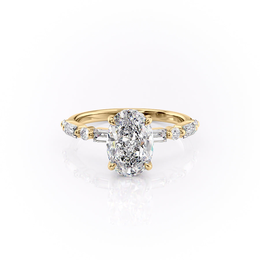 The Patricia Set With A 2 Carat Oval Moissanite