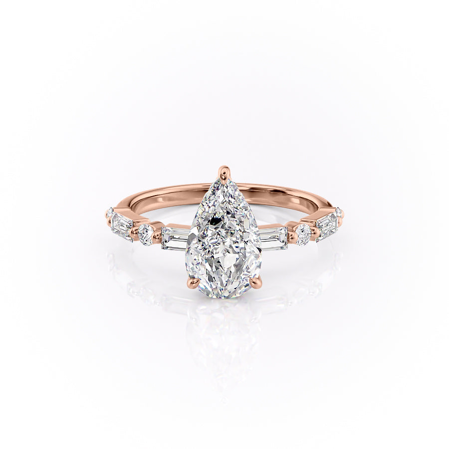 The Patricia Set With A 2 Carat Pear Lab Diamond