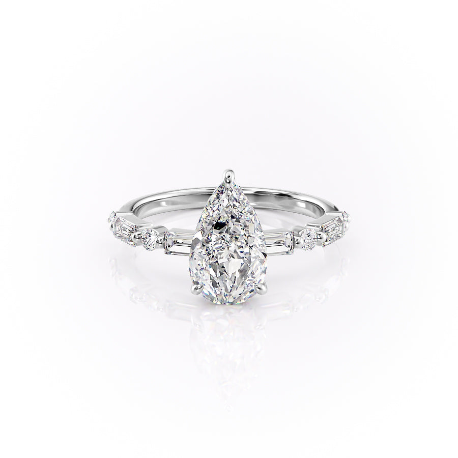 The Patricia Set With A 1.5 Carat Pear Moissanite