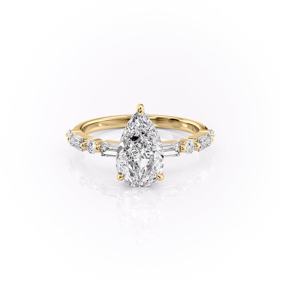 The Patricia Set With A 3 Carat Pear Lab Diamond