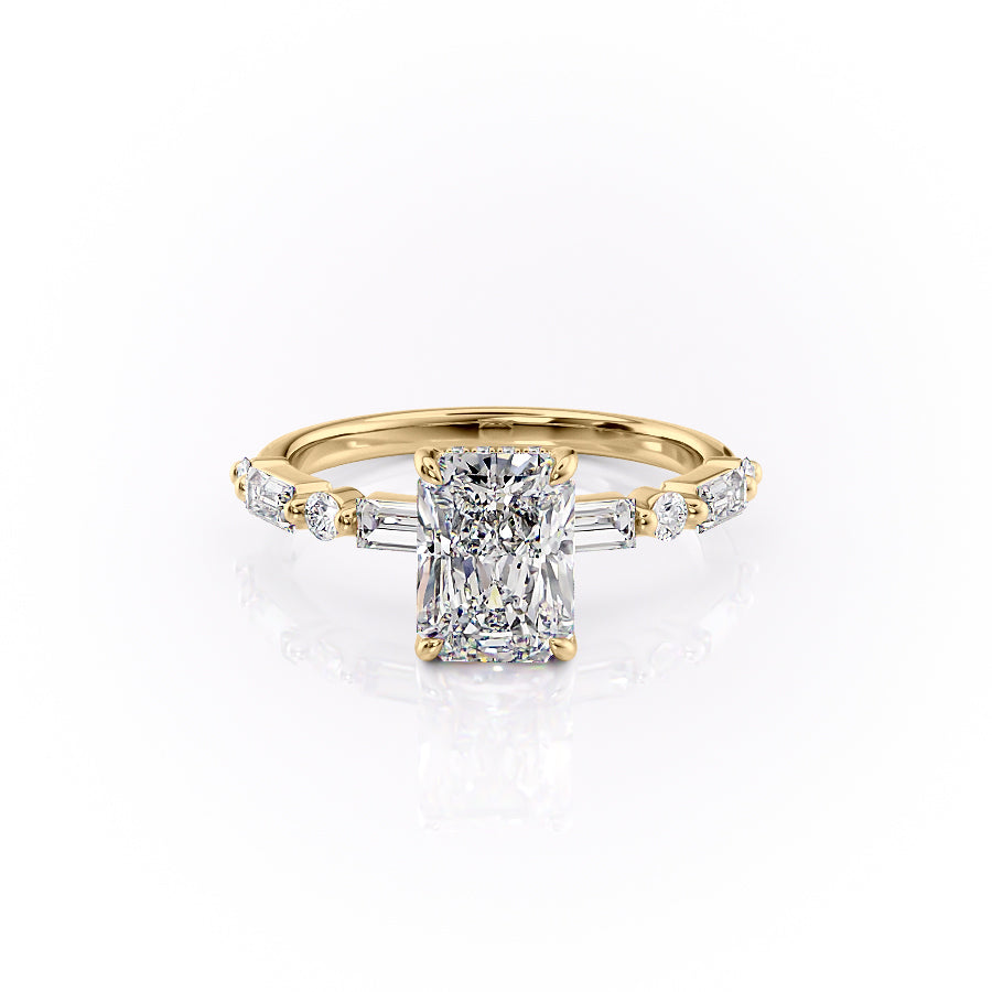 The Patricia Set With A 3.5 Carat Radiant Moissanite