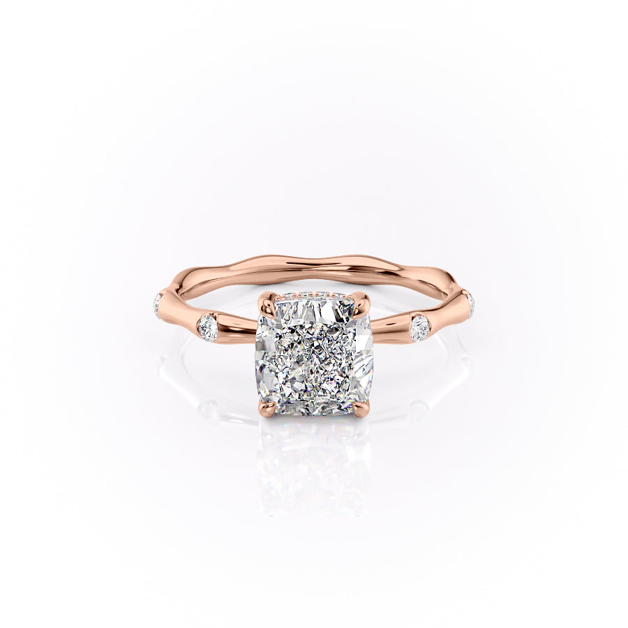The Samantha Set With A 1.5 Carat Cushion Lab Diamond