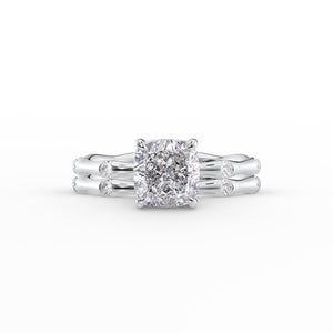 The Samantha Set With A 2 Carat Cushion Lab Diamond