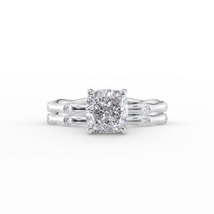 The Samantha Set With A 1.5 Carat Cushion Lab Diamond
